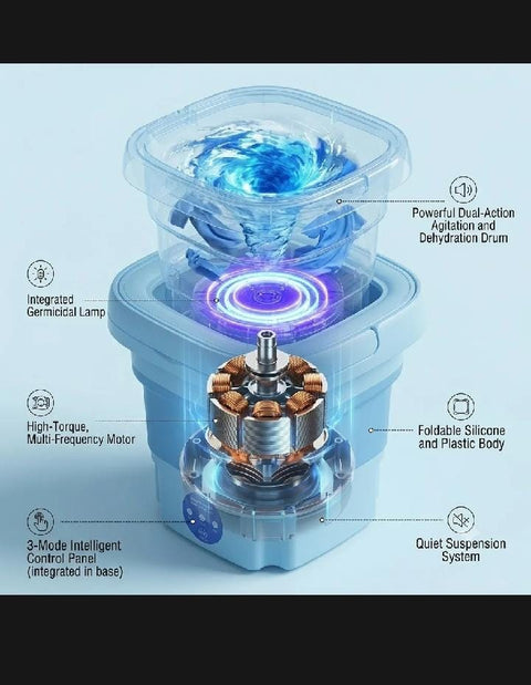 Portable Folding Washing Machine   Mini Washer For Travel