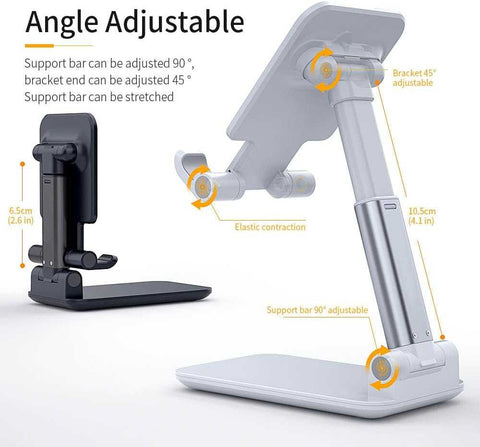 Smart Foldable Mobile Stand - Adjustable Desktop Holder for iPhone & Android